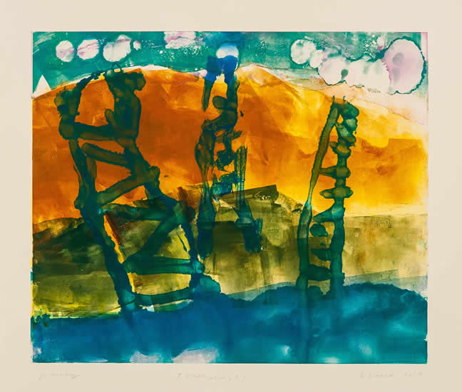 Monotype titled Towers Series 3, 2019